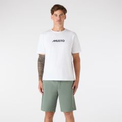 Musto Men's Classic Short-Sleeve T-Shirt – White – Klassisches Baumwoll T-Shirt mit maritimem Musto Logo