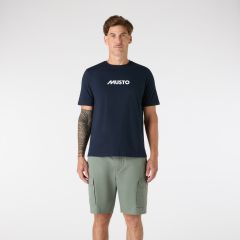 Musto Men's Classic Short-Sleeve T-Shirt – Navy – Maritimes Baumwoll T-Shirt mit Musto Logo
