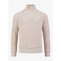Pelle Petterson Mens Campe Windbreaker Sweater – Light Beige Oak Melange | Windresistenter Herren Pullover