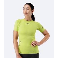 Zhik Womens Eco Spandex LT Kurzarm Baselayer Top – Lime | Leichtes UV-Schutz Funktionsshirt für Paddelsport