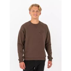 Pelle Petterson Mens P-Sweatshirt – Carob Brown | Klassisches Herren Sweatshirt mit Raglanärmeln