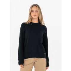 Pelle Petterson Womens Tiller Sweater – Dark Navy Blue | Klassischer Damen Pullover aus Bio-Baumwolle & Kaschmir