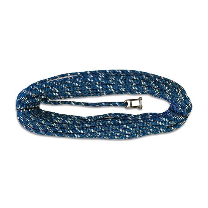 Liros Fall mit eingespleißtem Schlüsselschäkel (10 mm x 35 Meter, Blau/Weiß) main product photo
