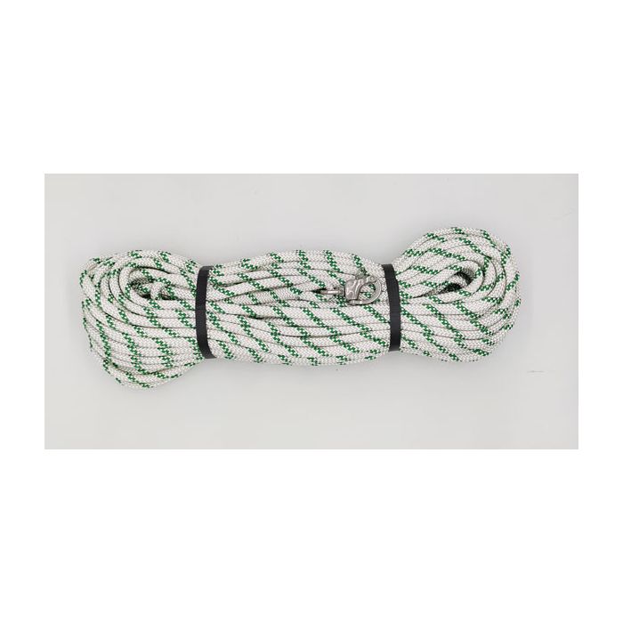 Liros Fall mit eingespleißtem Schnappschäkel (10 mm x 35 Meter, Weiß/Grün) main product photo