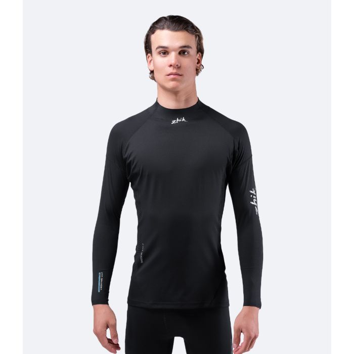 Zhik Herren Rash Guard Schwarz – Nachhaltiges Langarm UV-Shirt mit Repreve® & UPF 50+