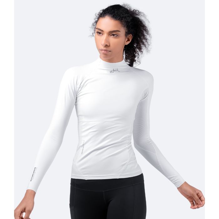 Zhik Damen Rash Guard Langarmshirt Weiß – Nachhaltiges UV-Shirt mit Repreve® & UPF 50+