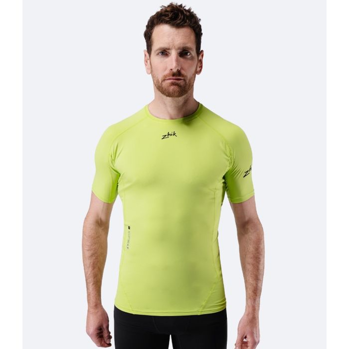Zhik Herren Eco Spandex LT Kurzarm Baselayer Shirt – Lime – Nachhaltiges Funktionsshirt mit UV-Schutz