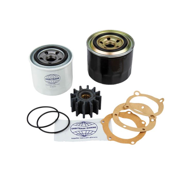 Orbitrade Servicekit für Yanmar 4JH4AE & 4JH5E – Wartungsset mit Filter und Impeller