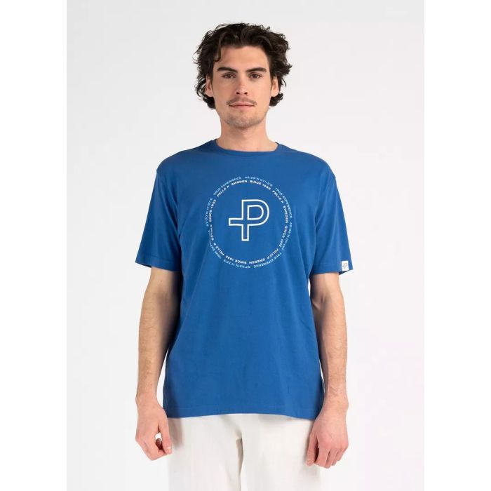 Pelle Petterson Perus Organic Logo Herren T-Shirt – Blue Horizon