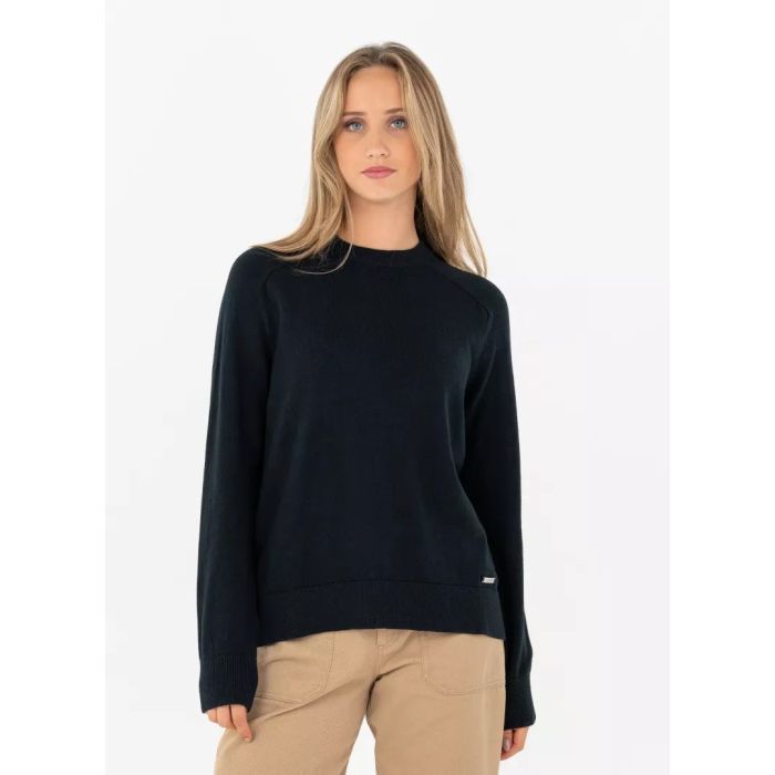 Pelle Petterson Womens Tiller Sweater – Dark Navy Blue | Klassischer Damen Pullover aus Bio-Baumwolle & Kaschmir