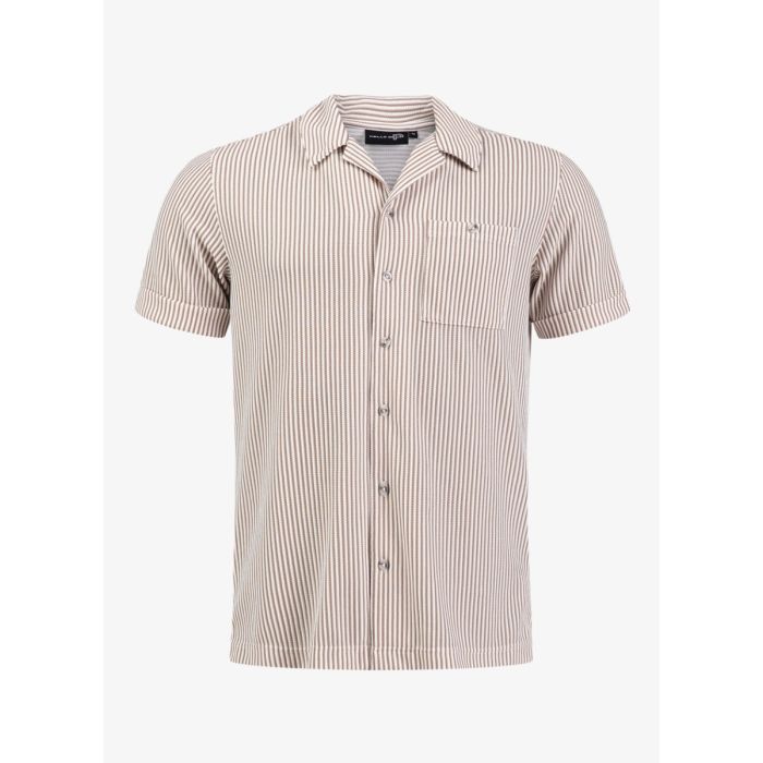 Pelle P Brassie Camp Collar Herren Shirt – Beige Oak Stripe