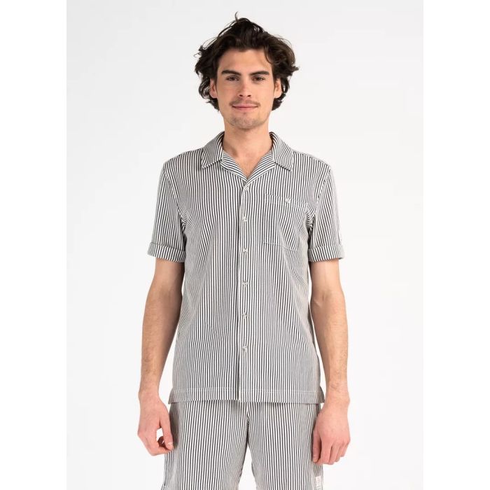 Pelle P Brassie Camp Collar Herren Shirt – Dark Navy Stripe