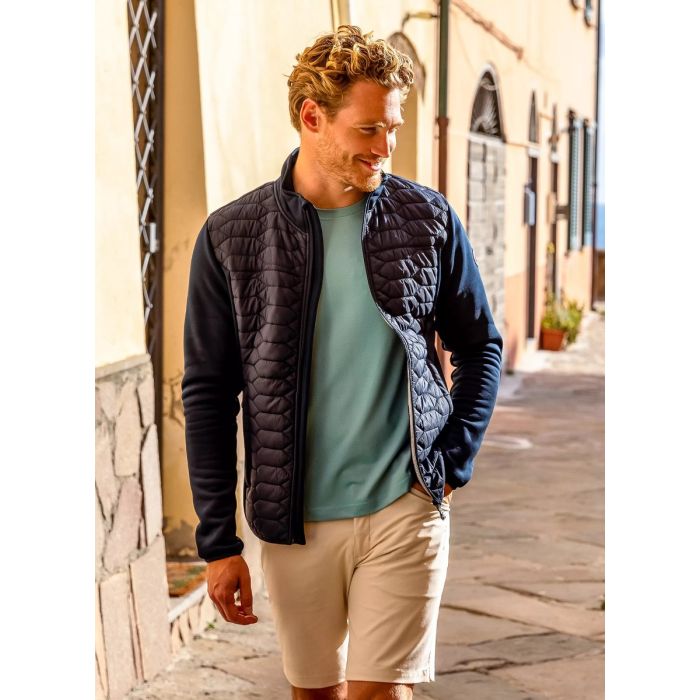 Pelle Petterson Levo Quilted Zip Herren Jacke - Dark Navy Blue